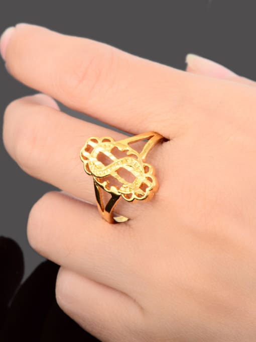 Yi Heng Da Delicate Letter S Shaped Gold Plated Copper Ring 1