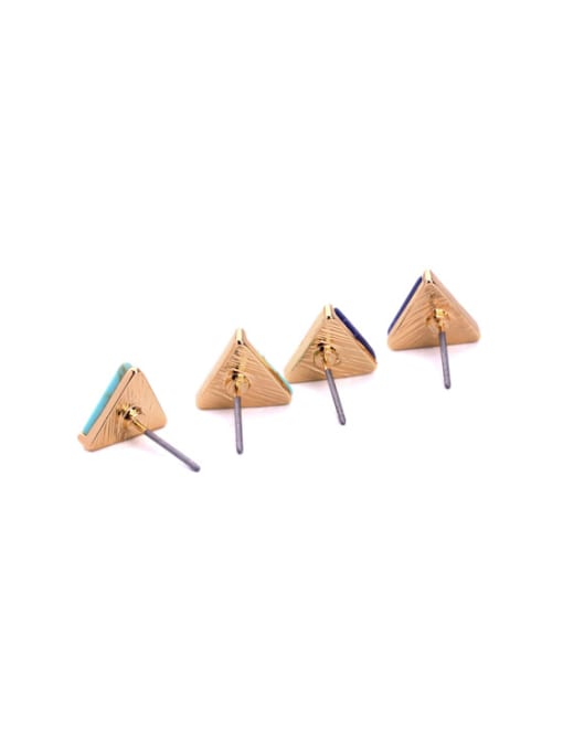 KM Lovely Triangular Synthetic Stones  Alloy stud Earring 4