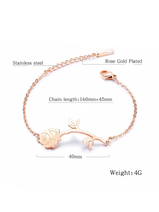Open Sky Stainless Steel With Rose Gold Plated Fashion Rosary Bracelets 2