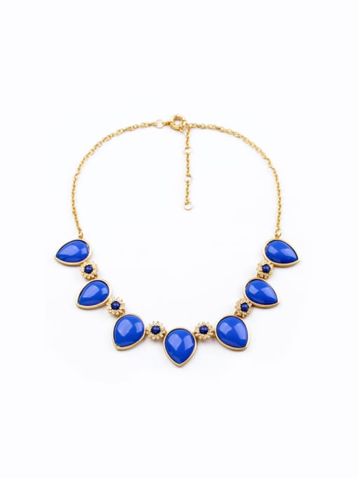 Blue New Item Water Drop Stones Necklace