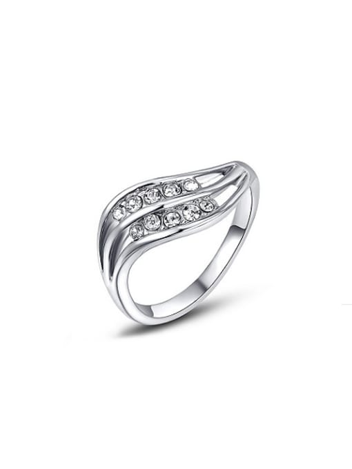 Ronaldo Exaggerated Platinum Plated Austria Crystal Ring 0