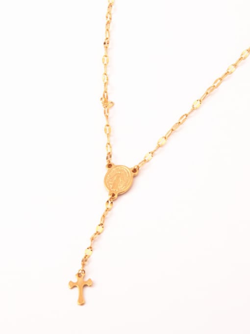 GROSE Titanium With Gold Plated Luxury Cross Necklaces 0