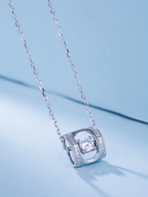 White 2018 2018 925 Silver Zircon Necklace