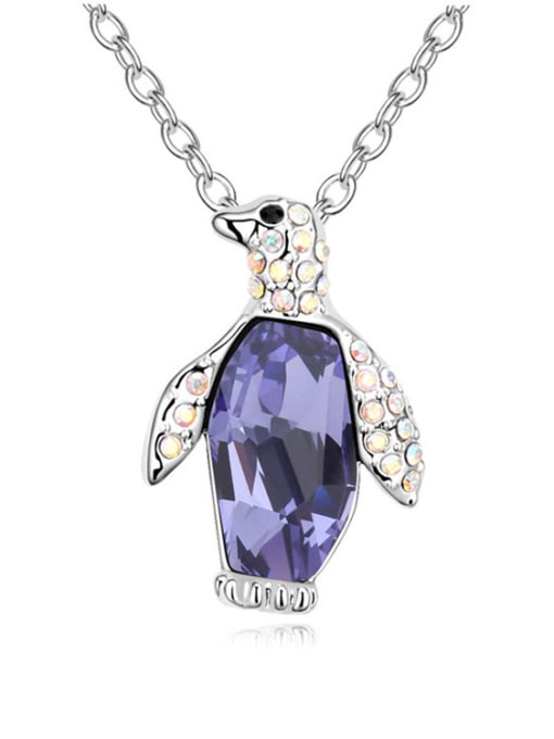 QIANZI Fashion Penguin austrian Crystals Pendant Alloy Necklace 1