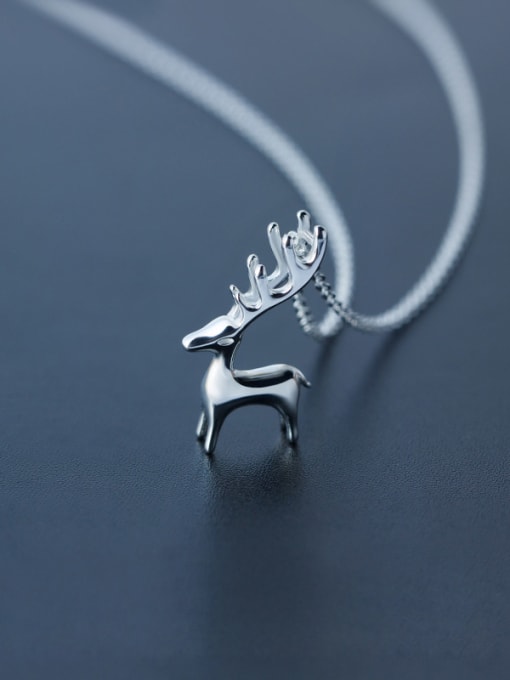 Rosh Miniature silver sweet elk Mini animal Necklace 3