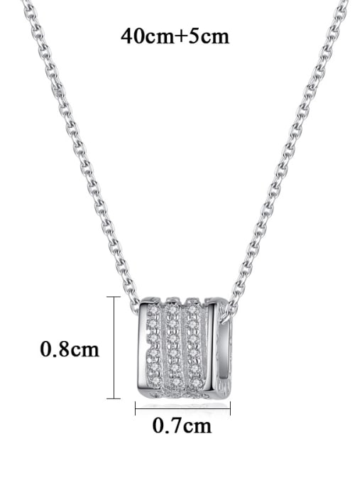 CCUI 925 Sterling Silver With Platinum Plated Simplistic Geometric Necklaces 4