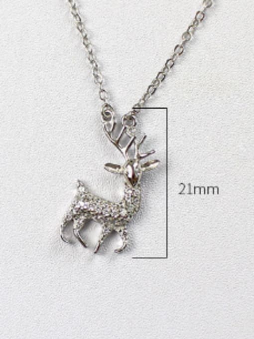 DAKA Fashion Little Deer Tiny Zirconias Silver Necklace 2