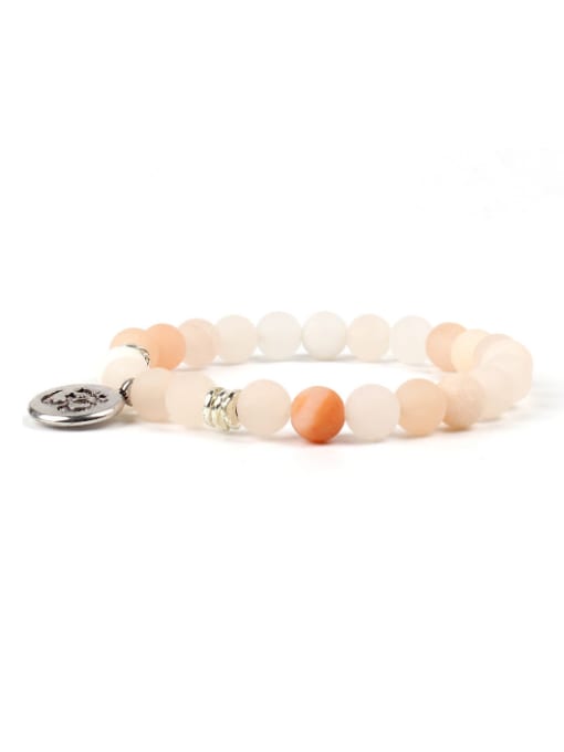 B6016-A Pink White Stones Fashion Gift Bracelet
