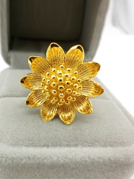 golden Women Delicate Sunflower Shaped Ring