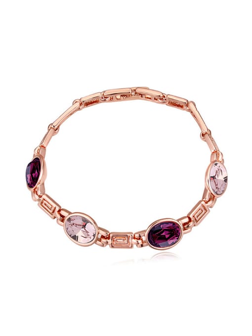purple Fashion Oval austrian Crystals Alloy Bracelet