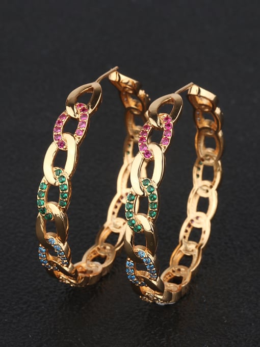 ROSS Copper With 18k Gold Plated Fashion Round Hoop Earrings 0