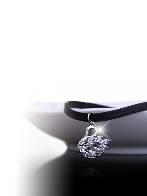X00204 Swan Stainless Steel With Fashion Swan Necklaces