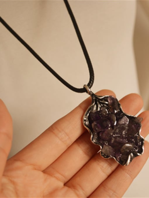 Purple Women Delicate Geometric Shaped Necklace