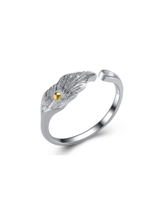 kwan Leaves-shape Women Fashion Opening Ring 0