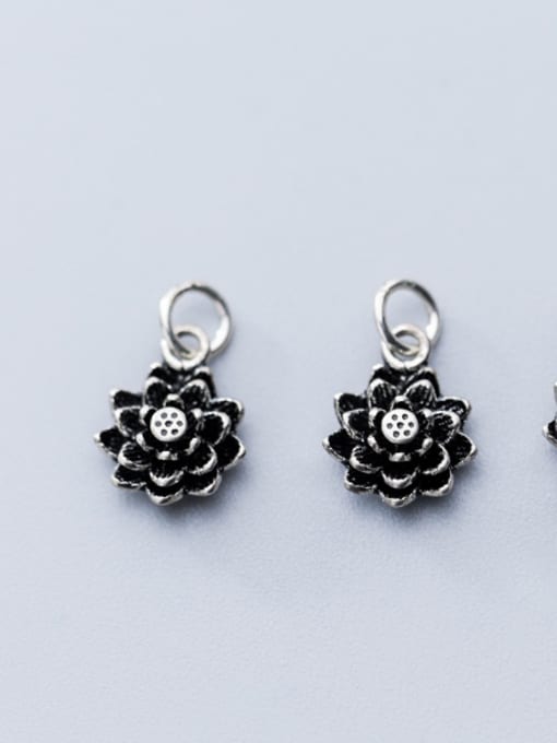 FAN 925 Sterling Silver With Antique Silver Plated Trendy Flower Charms 0