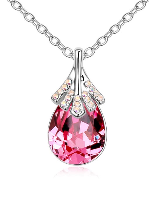 pink Austria was using austrian Elements Crystal Necklace Chain small exquisitely dainty and ravishingly beautiful clavicle