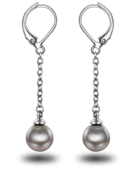 SANTIAGO Women Temperament Artificial Pearl Drop Earrings 1