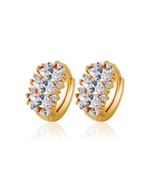 XP Copper Alloy 18K Gold Plated Fashion Marquise Zircon Clip clip on earring 0