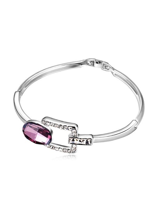 QIANZI Simple Oval austrian Crystal Alloy Bracelet 1