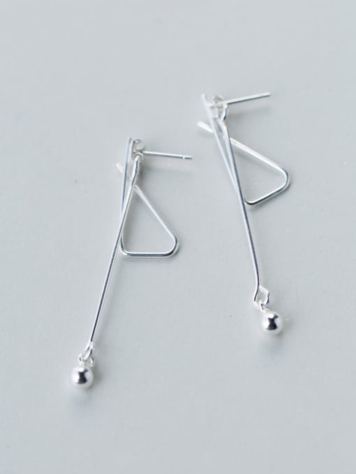 Rosh Fresh 925 Silver Triangle Shaped Drop Earrings 0