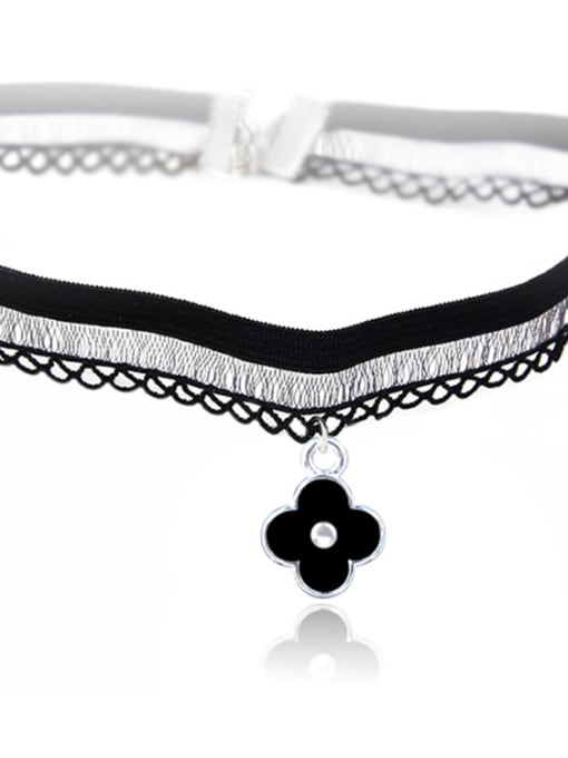 X214 Tetrafolium Stainless Steel With Fashion Animal/flower/ball Lace choker Necklaces