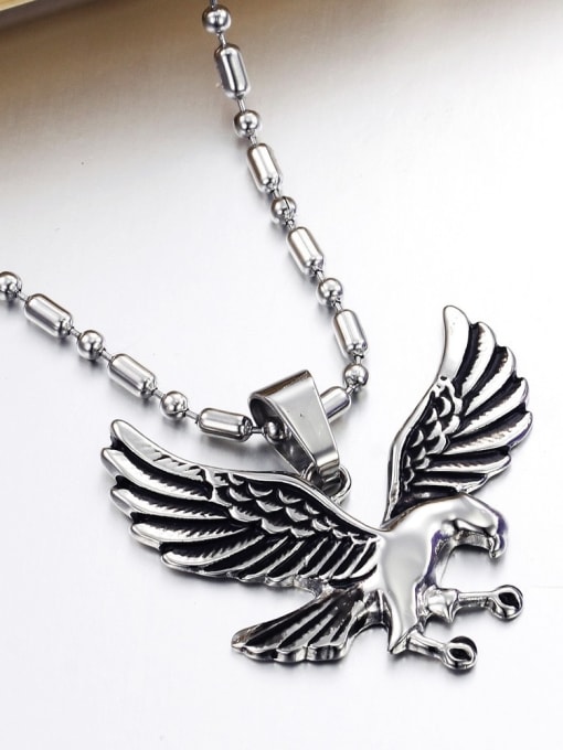 Open Sky Personalized Flying Eagle Pendant Titanium Necklace 1