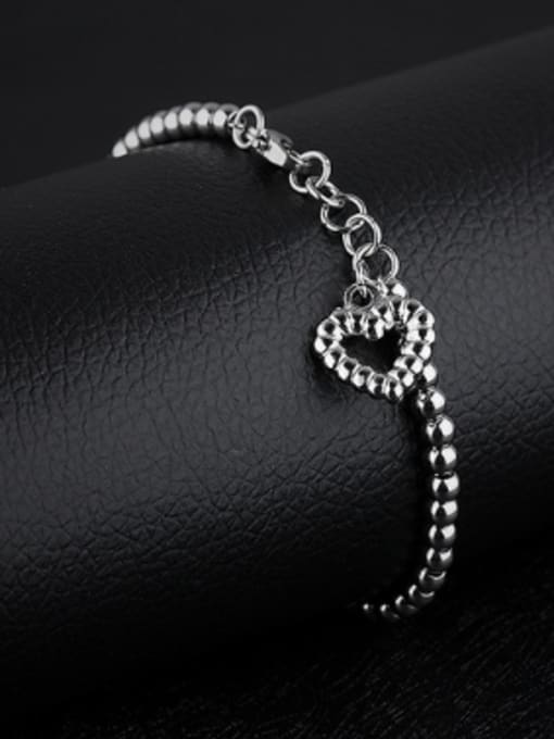 Open Sky Fashion Heart Beads Titanium Bracelet 1
