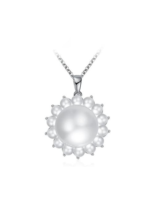 Ronaldo Temperament Sunflower Shaped Artificial Pearl Necklace 0