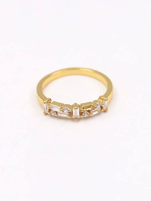 Golden Exquisite Zircon Copper Ring