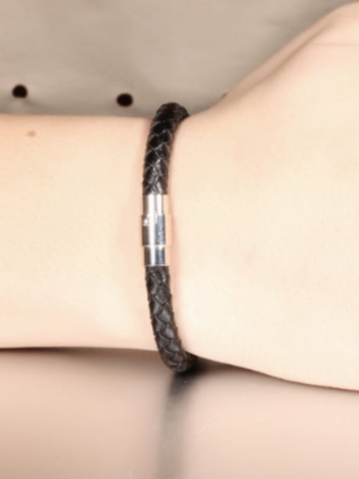 Open Sky Simple Woven Artificial Leather Bracelet 1