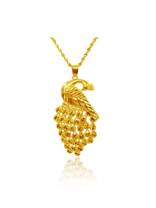 golden Women Delicate Peacock Shaped Pendant