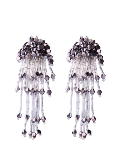 White -1 Bohemia Handmade Exaggerate Western Style Drop Earrings