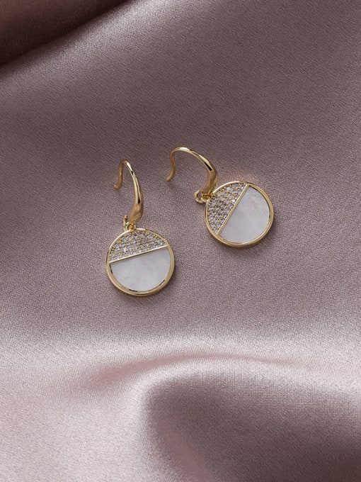 Girlhood Alloy With Gold Plated Simplistic Round Hook Earrings 1