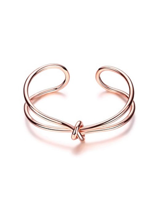 Rose Gold Exquisite Open Design Knot Shaped Bangle
