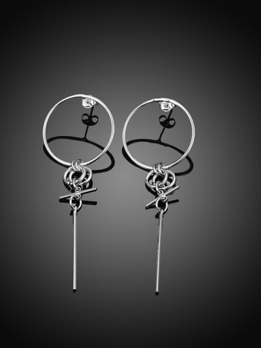 Ronaldo Personality Platinum Plated Key Shaped Earrings 2