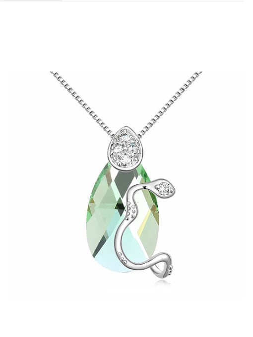 QIANZI Fashion Water Drop austrian Crystal Little Snake Alloy Necklace