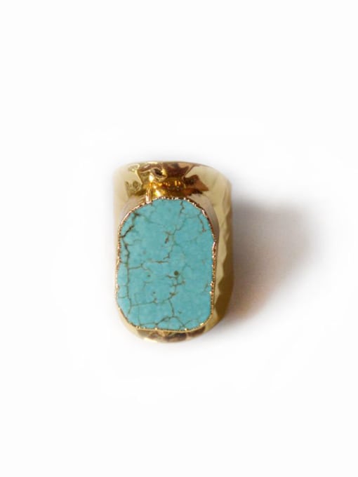 Gold Exaggerated Personalized Turquoise Stone Ring