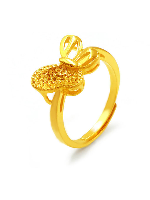 Neayou Gold Plated Butterfly Shaped Ring 0