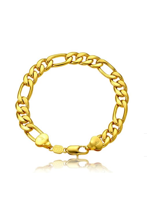 XP Copper Alloy 24K Gold Plated Europe and America style Men Bracelet