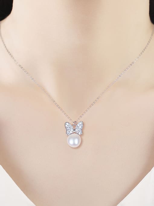 UNIENO 2018 Bowknot Pearl Necklace 1