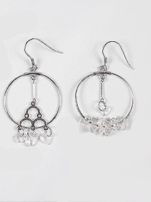DAKA Personalized Hollow Round Little White Crystals Earrings 0