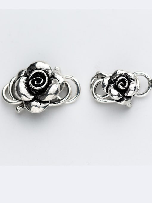 FAN 925 Sterling Silver With Silver Plated Rose S buckle Connectors 2