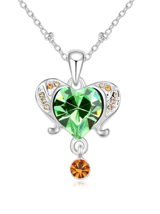 QIANZI Fashion austrian Crystals Heart Alloy Platinum Plated Necklace 3