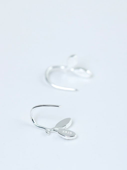 SILVER MI Leaves-shaped Women Hook Earrings 2