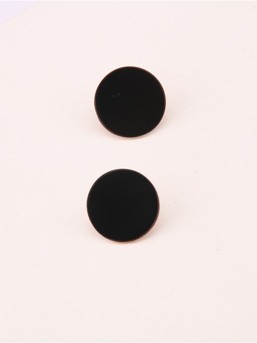 GROSE Black Glue Simple Stud Earrings 1