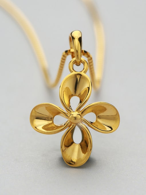 One Silver Gold Plated Flower Necklace 3