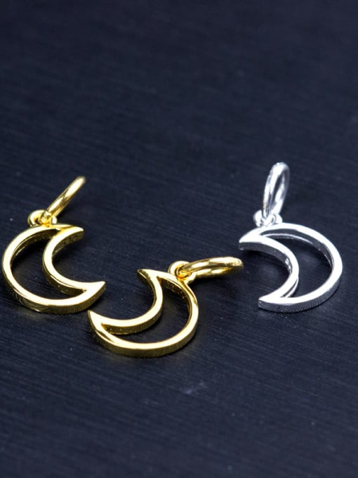 FAN 925 Sterling Silver With 18k Gold Plated Simplistic Moon Charms