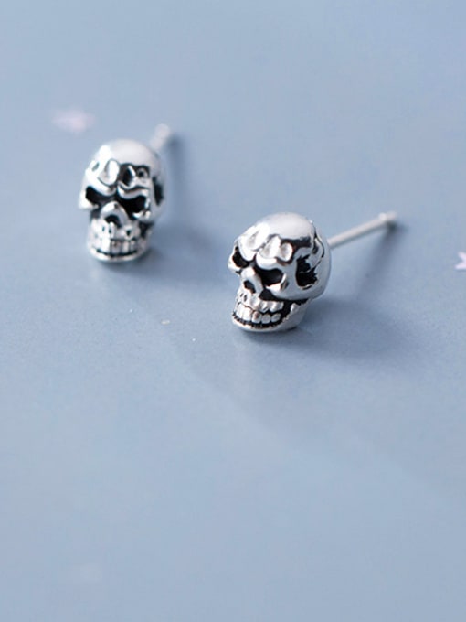 Rosh Sterling silver retro skull earrings G0531 0