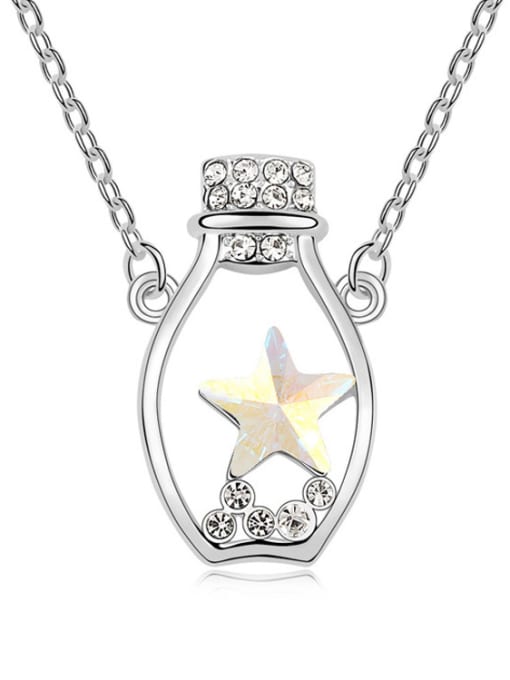 QIANZI Personalized Lucky Bottle Star austrian Crystals Pendant Alloy Necklace 1