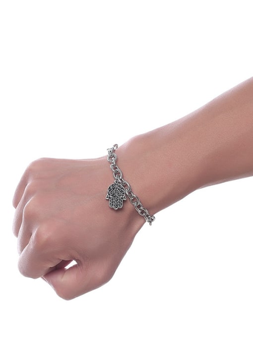 Color Steel Fashionable Palm Shaped Stainless Steel Bracelet